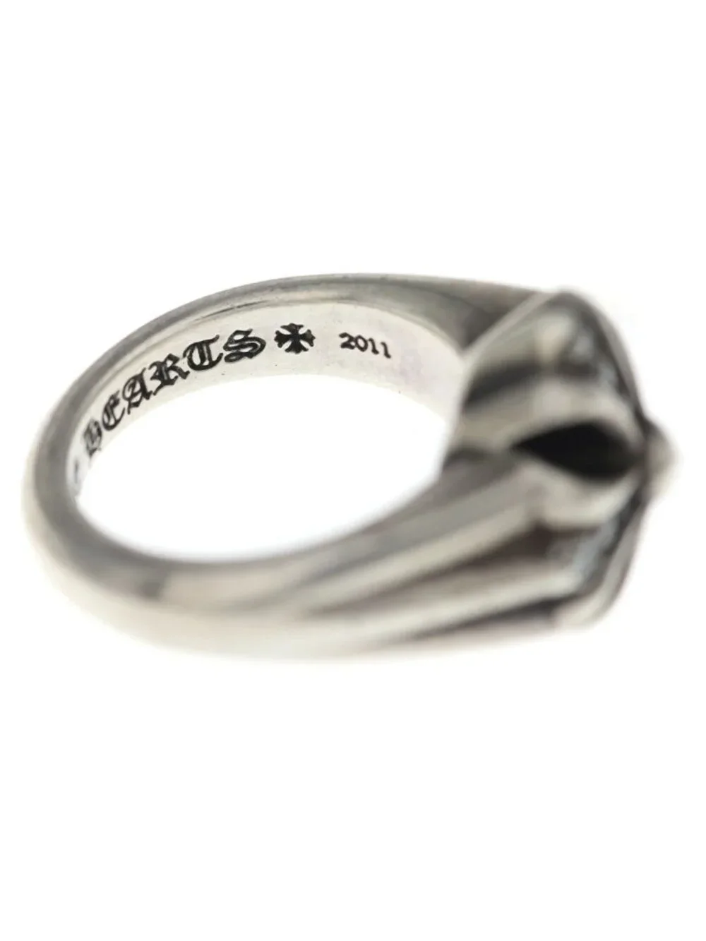 Chrome Hearts Cutout CH Pls Sml P D Small Plus Pave Diamond Silver Ring